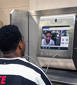 inmate using video visitation