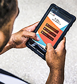 inmate using tablet